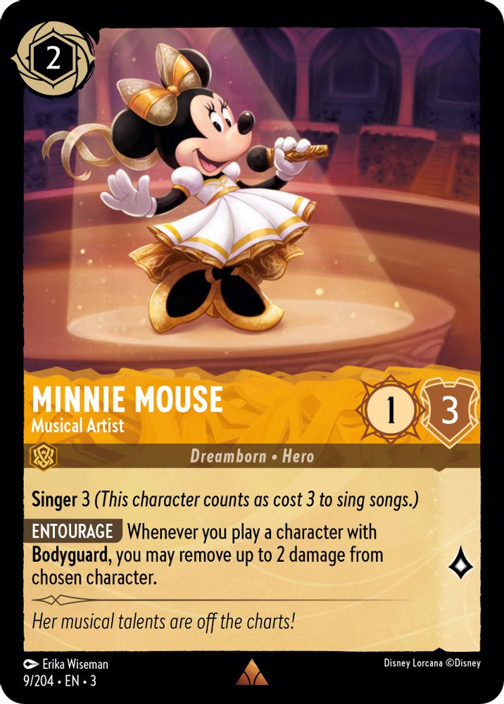 Minnie Mouse - Musical Artist 9/204 Rare Into the Inklands Lorcana Near Mint