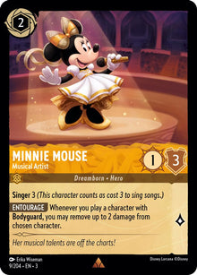Minnie Mouse - Musical Artist 9/204 Rare Into the Inklands Lorcana Near Mint
