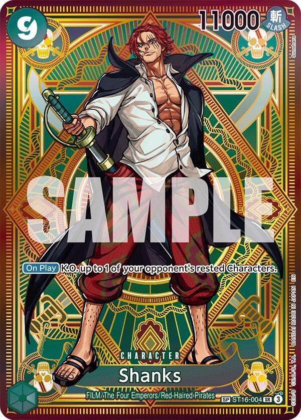 Shanks (SP) ST16-004 Super Rare A Fist of Divine Speed One Piece Foil Near Mint