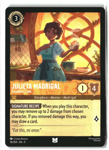 Julieta Madrigal - Excellent Cook 18/204 Uncommon Fabled Lorcana Lightly Played