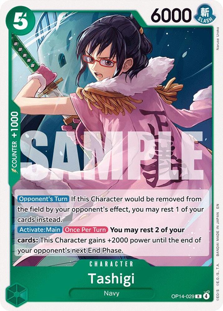 Tashigi OP14-029 Rare The Azure Sea's Seven One Piece Foil Near Mint