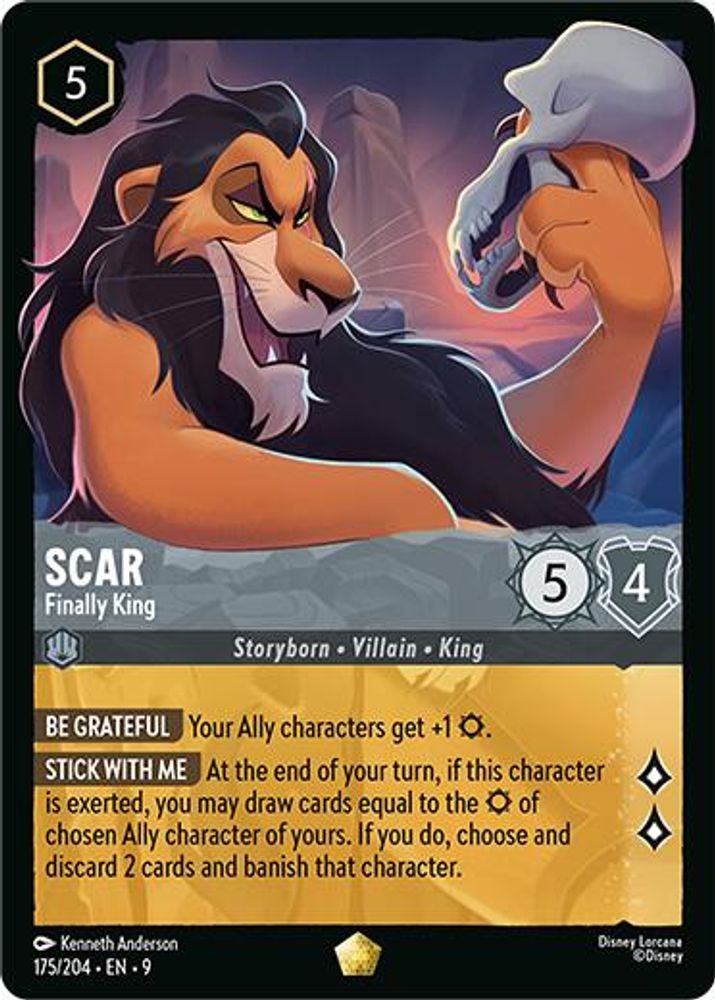Scar - Finally King 175/204 Legendary Fabled Lorcana Near Mint