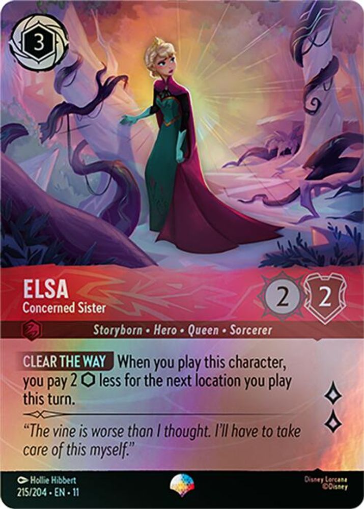 Elsa - Concerned Sister (Epic) 215/204 Epic Winterspell Lorcana Holo Near Mint