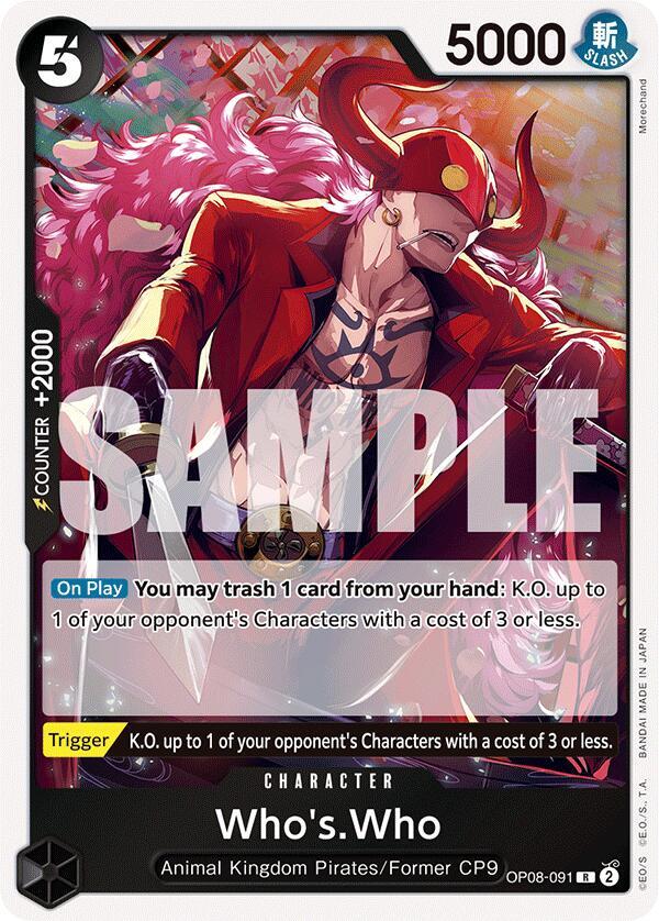 Who's.Who OP08-091 Rare Two Legends One Piece Foil Near Mint