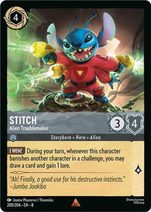 Stitch - Alien Troublemaker 200/204 Rare Reign of Jafar Lorcana Near Mint