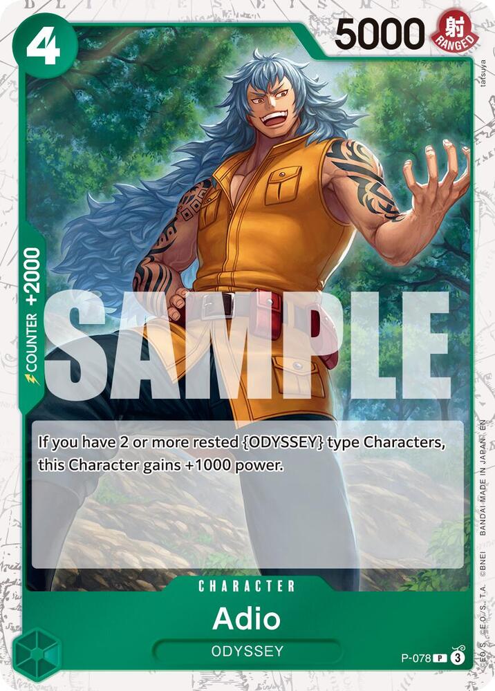 Adio (Pirate Foil) P-078 Promo Premium Booster -The Best- Vol. 2 One Piece NM