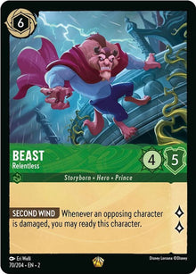 Beast - Relentless 70/204 Legendary Rise of the Floodborn Lorcana Near Mint