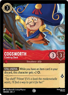 Cogsworth - Climbing Clock 130/204 Common Archazia's Island Lorcana Near Mint