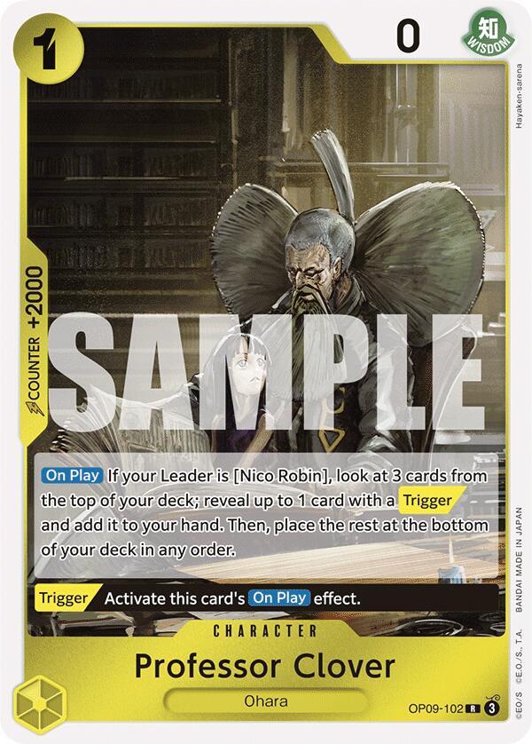 Professor Clover OP09-102 Rare Emperors in the New World One Piece Foil NM