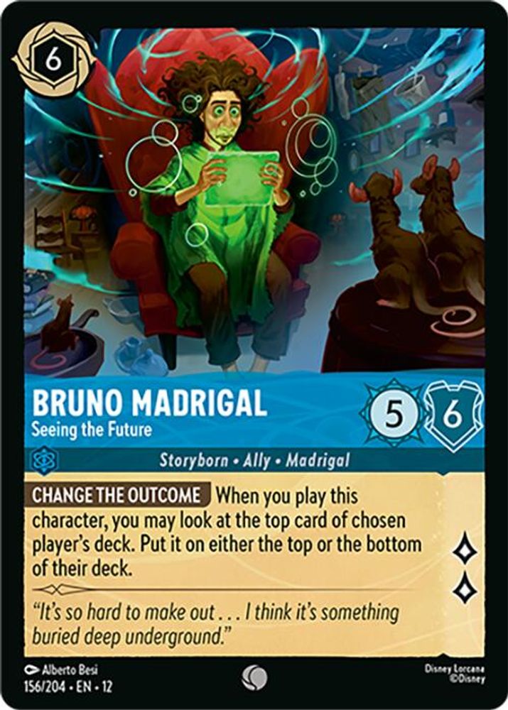 Bruno Madrigal - Seeing the Future 156/204 Common Wilds Unknown Lorcana NM