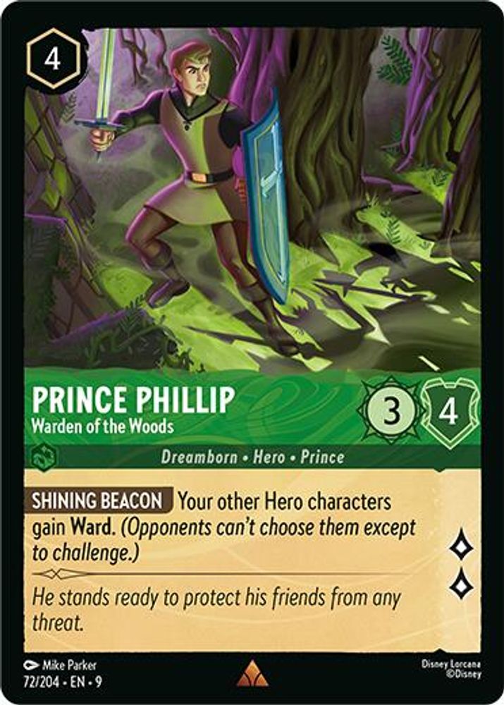 Prince Phillip - Warden of the Woods 72/204 Rare Fabled Lorcana Near Mint