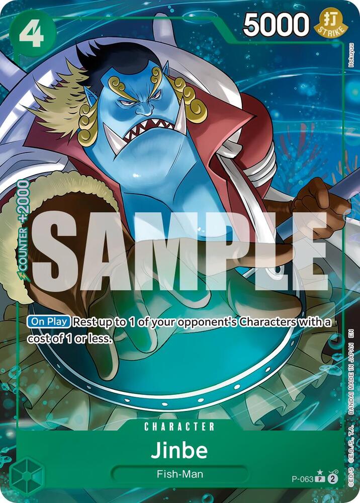 Jinbe (Alternate Art) P-063 Premium Booster -The Best- Vol. 2 One Piece Foil NM