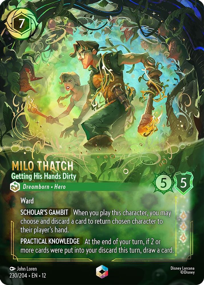 Milo Thatch - Getting His Hands Dirty (Enchanted) 230/204 Lorcana Holo NM