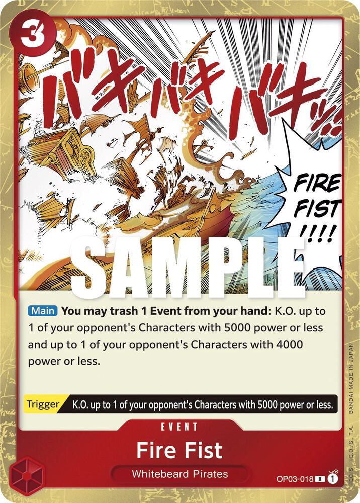 Fire Fist OP03-018 Rare Pillars of Strength One Piece Foil Near Mint