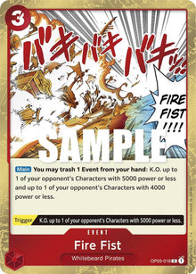 Fire Fist OP03-018 Rare Pillars of Strength One Piece Foil Near Mint