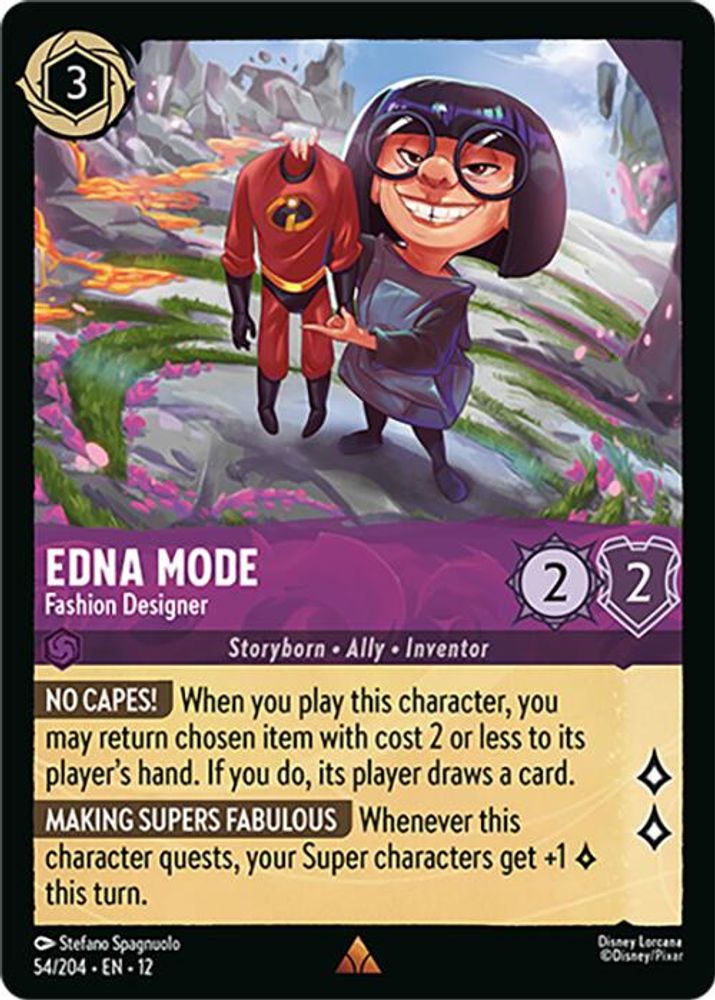 Edna Mode - Fashion Designer 54/204 Rare Wilds Unknown Lorcana Near Mint