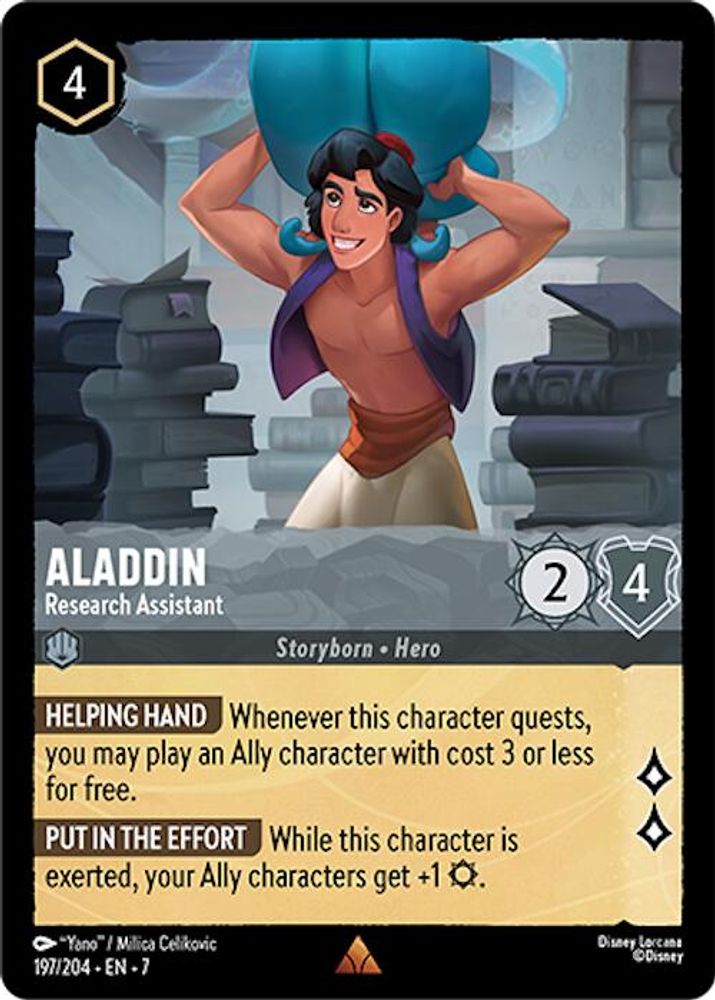Aladdin - Research Assistant 197/204 Rare Archazia's Island Lorcana Near Mint