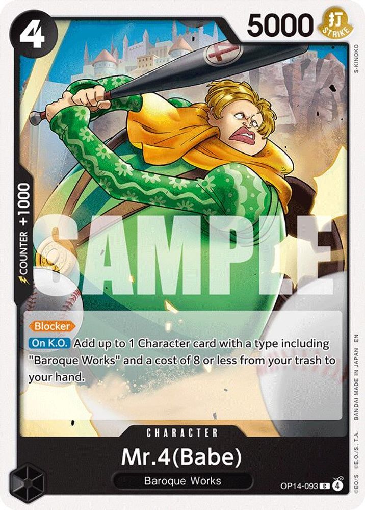 Mr.4(Babe) OP14-093 Common The Azure Sea's Seven One Piece Near Mint