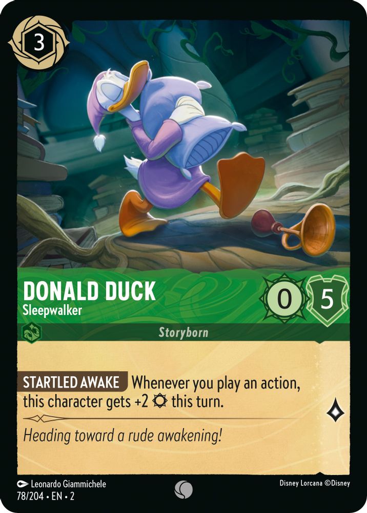 Donald Duck - Sleepwalker 78/204 Common Rise of the Floodborn Lorcana Near Mint