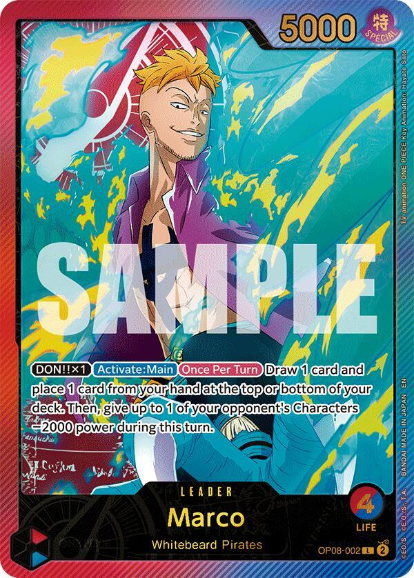 Marco (SP) OP08-002 Extra Booster: Anime 25th Collection One Piece Foil NM