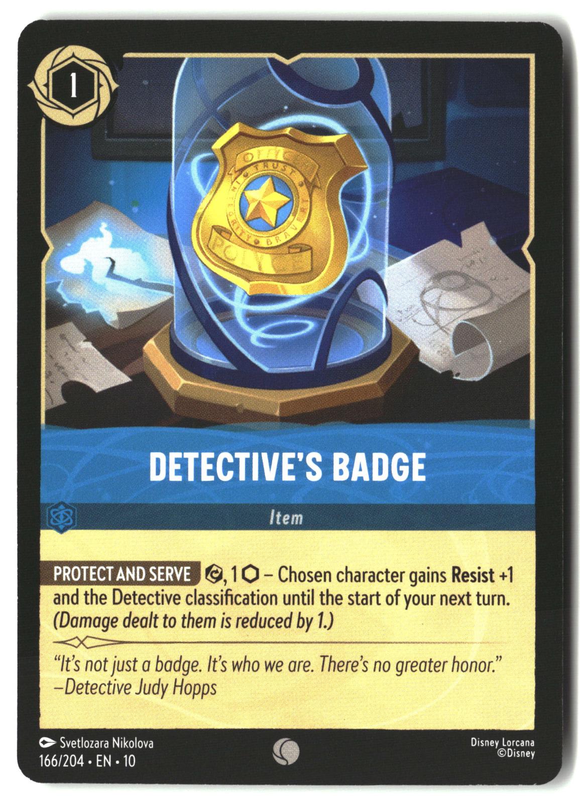 Detective's Badge 166/204 Common Whispers in the Well Lorcana Lightly Played