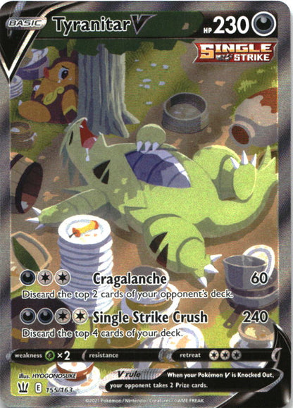 Tyranitar V 155/163 Ultra Rare Battle Styles Pokemon Near Mint