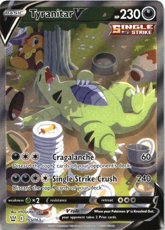 Tyranitar V 155/163 Ultra Rare Battle Styles Pokemon Near Mint