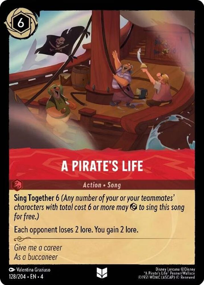 A Pirate's Life 128/204 Uncommon Ursula's Return Lorcana Near Mint