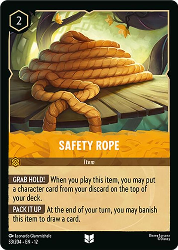 Safety Rope 33/204 Uncommon Wilds Unknown Lorcana Near Mint