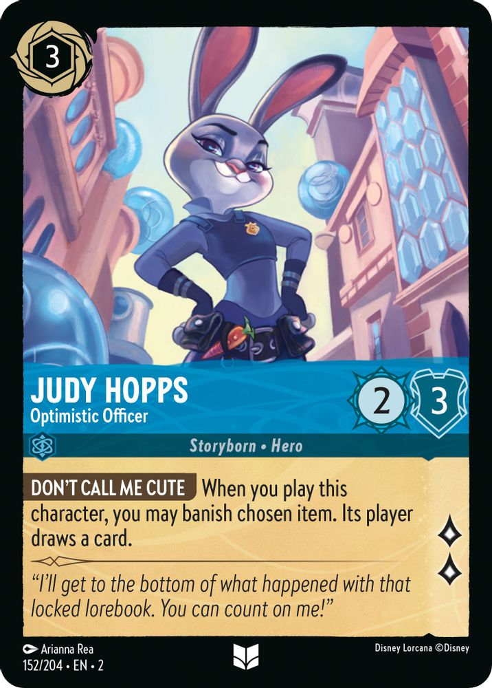 Judy Hopps - Optimistic Officer 152/204 Rise of the Floodborn Lorcana NM