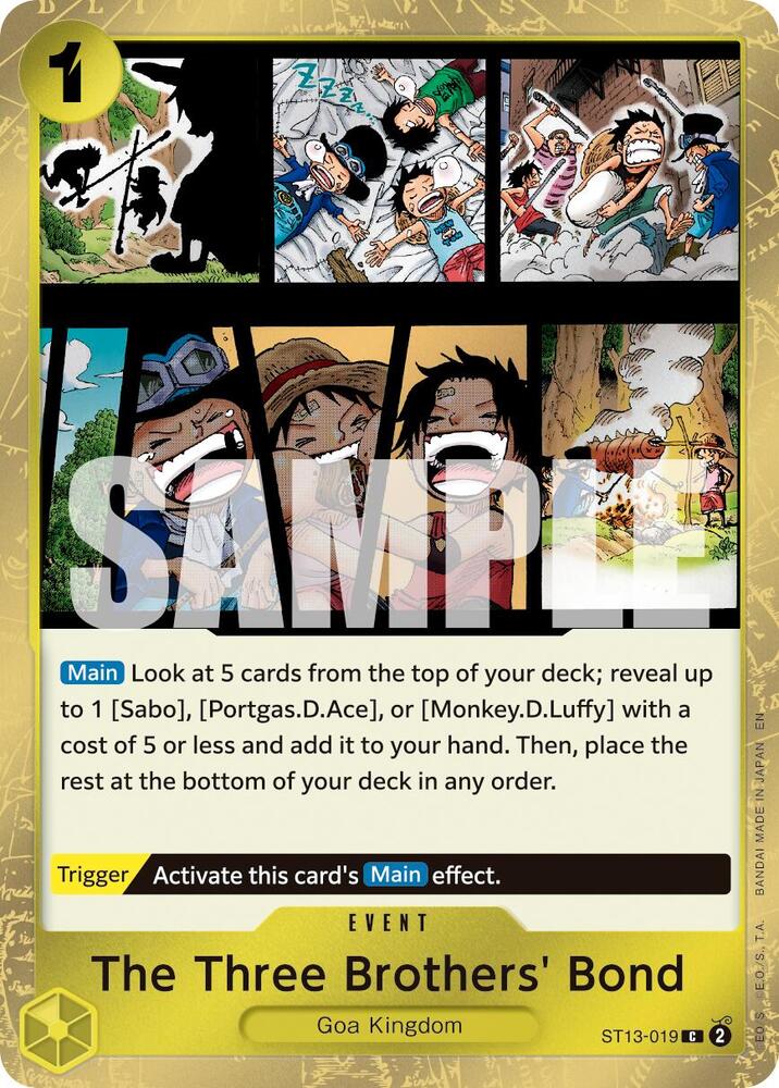 The Three Brothers' Bond (Pirate Foil) ST13-019 Premium Booster -The Best- Vol. 2 One Piece NM