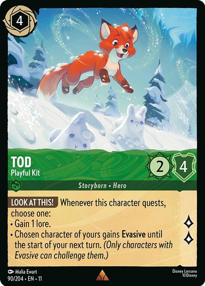 Tod - Playful Kit 90/204 Rare Winterspell Lorcana Near Mint