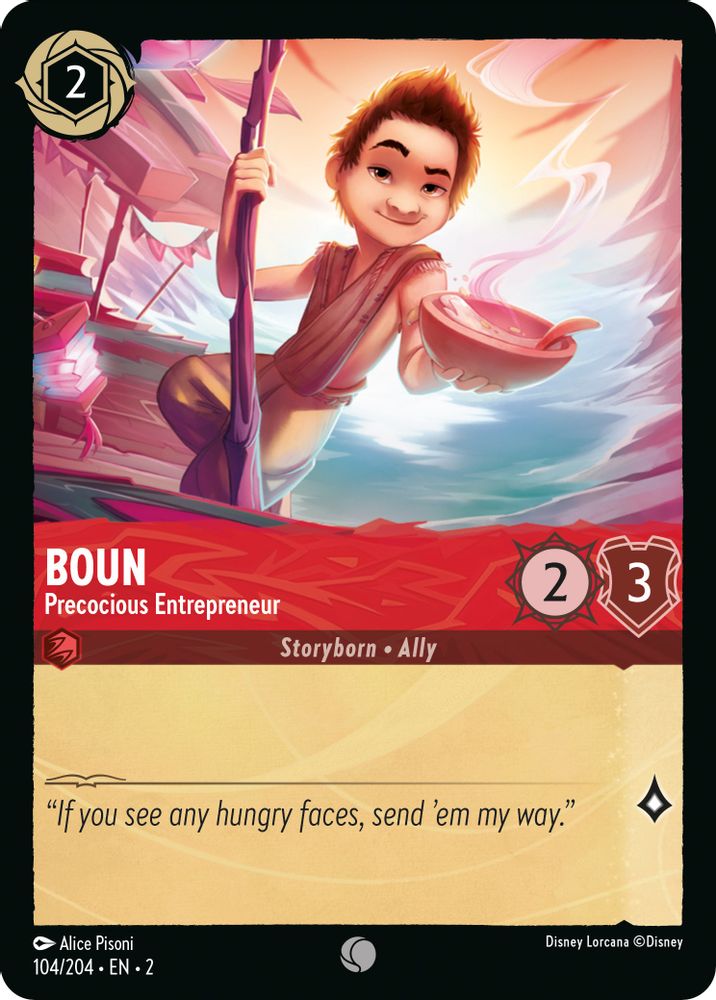 Boun - Precocious Entrepreneur 104/204 Common Rise of the Floodborn Lorcana NM