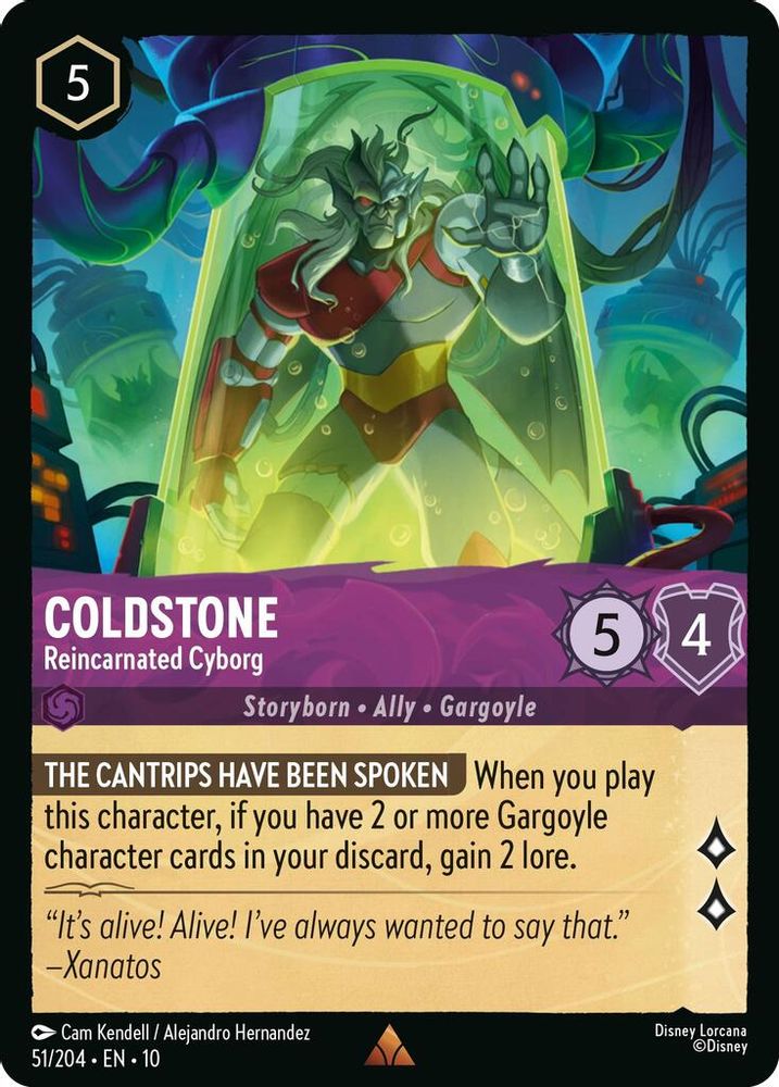 Coldstone - Reincarnated Cyborg 51/204 Rare Whispers in the Well Lorcana NM
