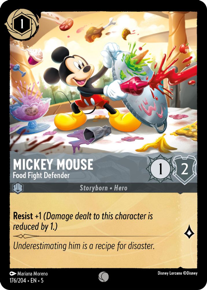 Mickey Mouse - Food Fight Defender 176/204 Common Shimmering Skies Lorcana NM