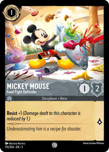 Mickey Mouse - Food Fight Defender 176/204 Common Shimmering Skies Lorcana NM