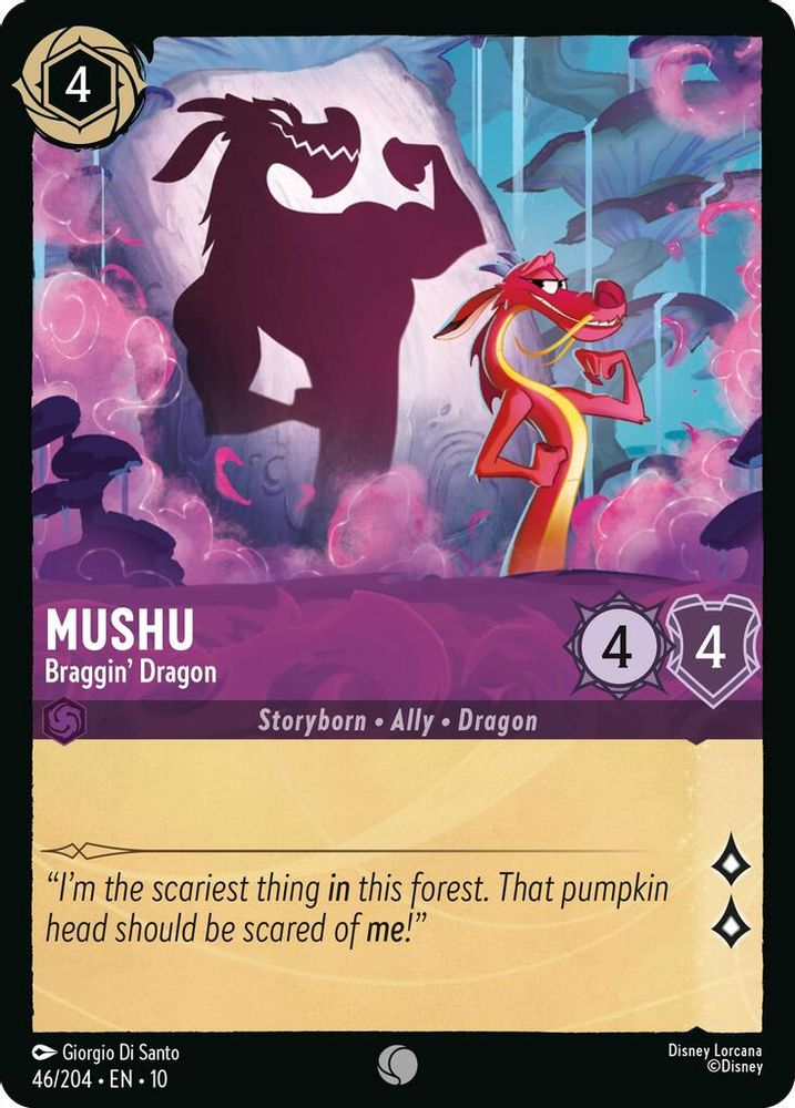 Mushu - Braggin' Dragon 46/204 Common Whispers in the Well Lorcana Near Mint