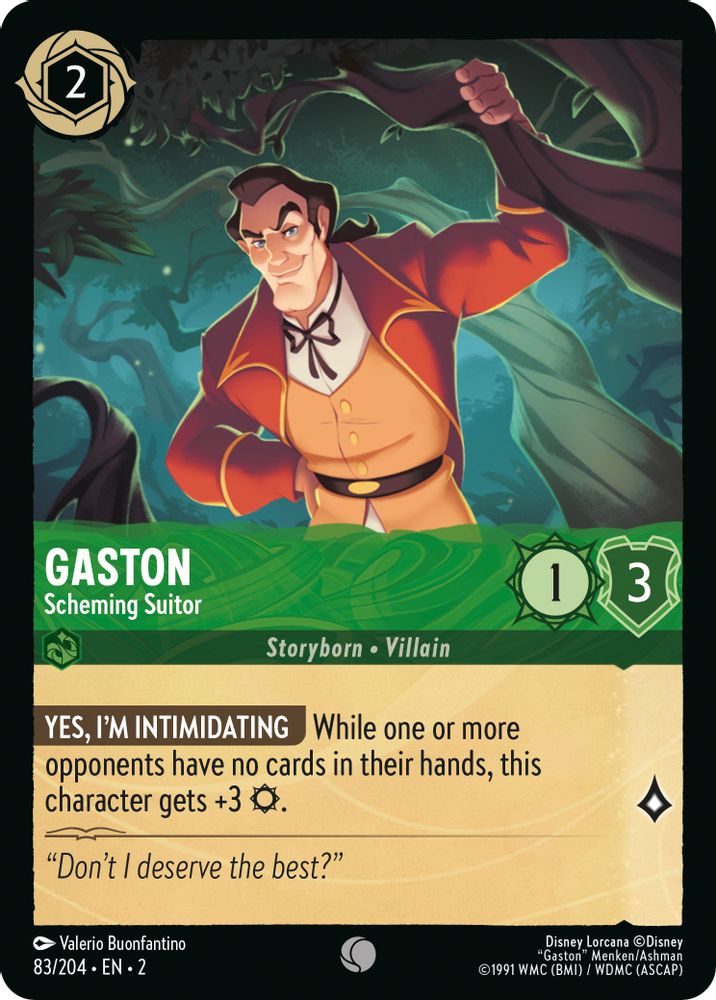 Gaston - Scheming Suitor 83/204 Common Rise of the Floodborn Lorcana Near Mint