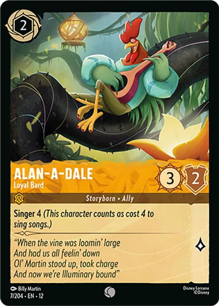 Alan-a-Dale - Loyal Bard 7/204 Common Wilds Unknown Lorcana Near Mint