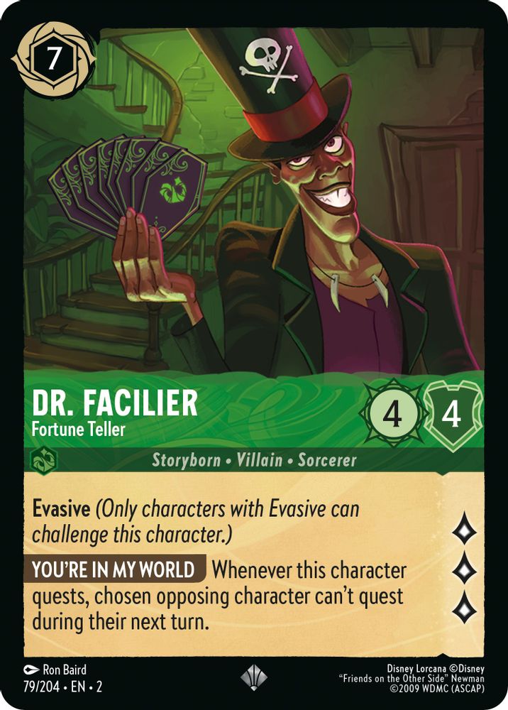 Dr. Facilier - Fortune Teller 79/204 Super Rare Rise of the Floodborn Lorcana NM
