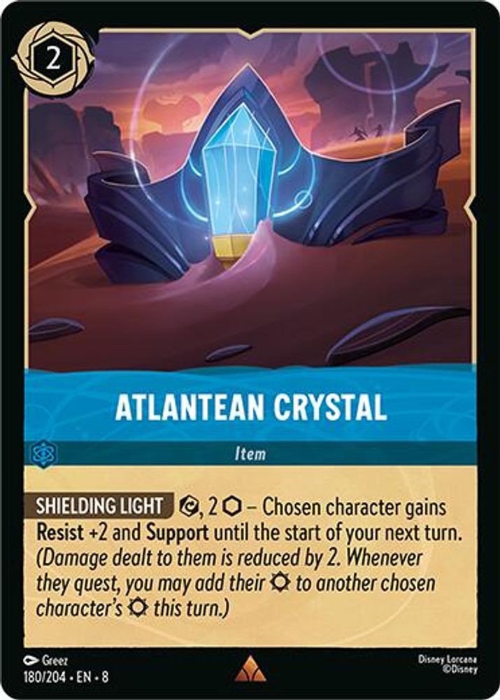 Atlantean Crystal 180/204 Rare Reign of Jafar Lorcana Near Mint
