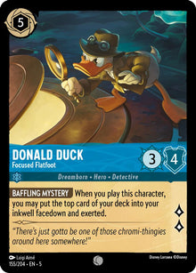 Donald Duck - Focused Flatfoot 155/204 Common Shimmering Skies Lorcana Near Mint