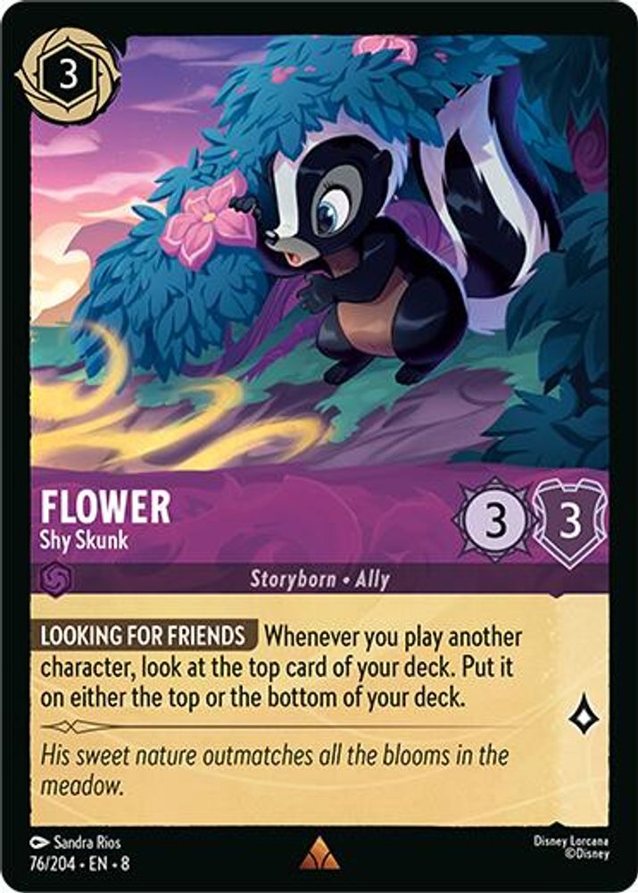 Flower - Shy Skunk 76/204 Rare Reign of Jafar Lorcana Near Mint