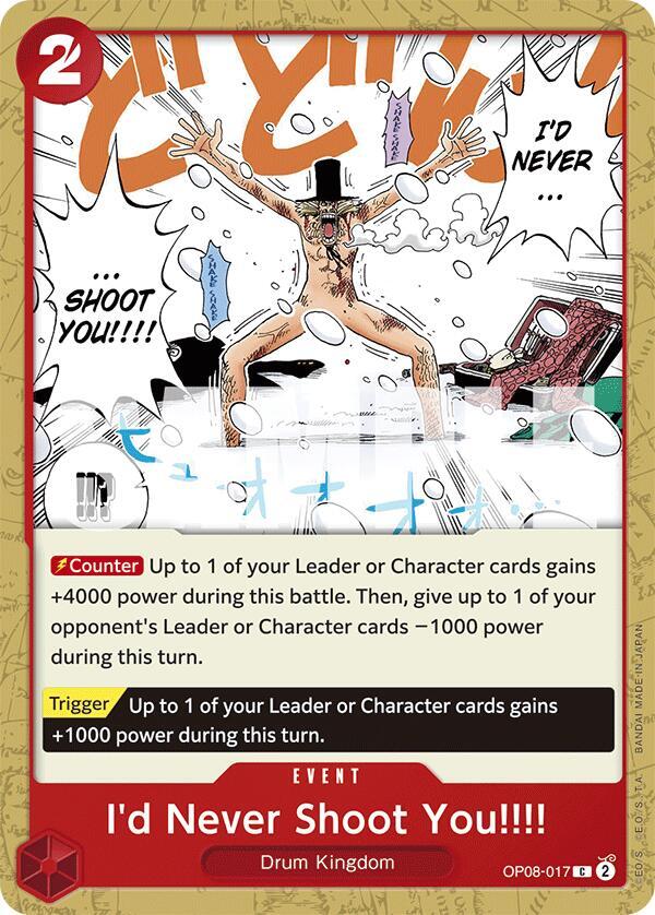 I'd Never Shoot You!!!! OP08-017 Common Two Legends One Piece Near Mint