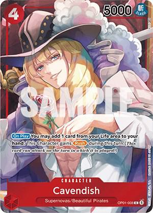 Cavendish (Box Topper) OP01-008 Common Romance Dawn One Piece Foil Near Mint