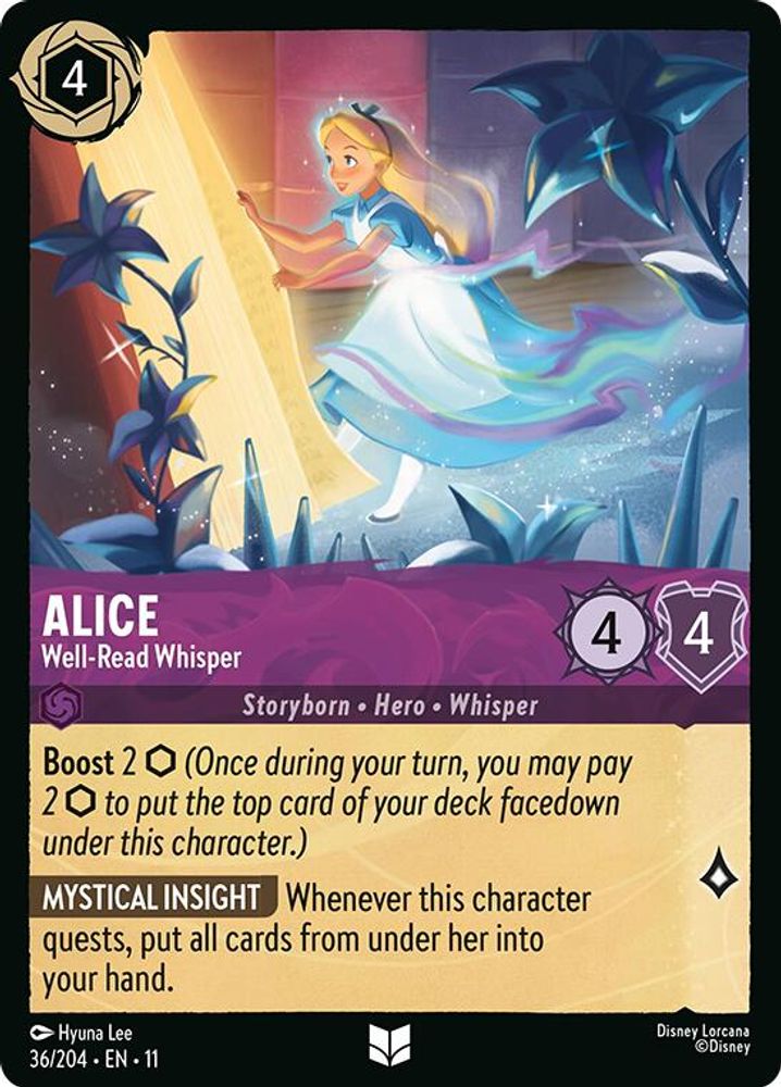 Alice - Well-Read Whisper 36/204 Uncommon Winterspell Lorcana Near Mint