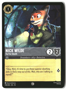 Nick Wilde - Sly Fox Sleuth 178/204 Common Whispers in the Well Lorcana LP