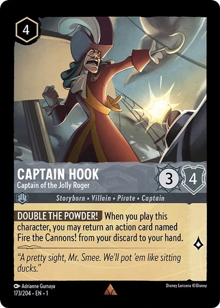 Captain Hook - Captain of the Jolly Roger 173/204 The First Chapter Lorcana NM