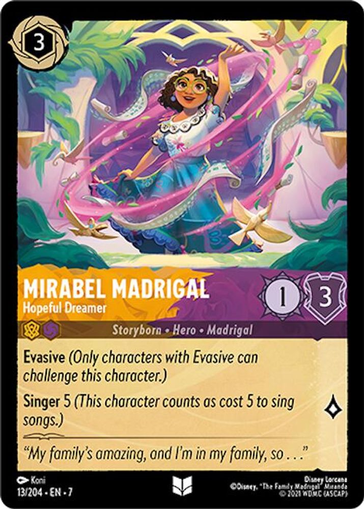Mirabel Madrigal - Hopeful Dreamer 13/204 Uncommon Archazia's Island Lorcana NM