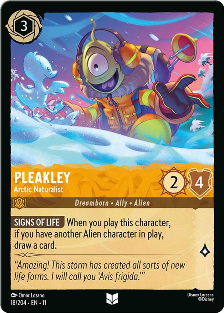Pleakley - Arctic Naturalist 18/204 Uncommon Winterspell Lorcana Near Mint